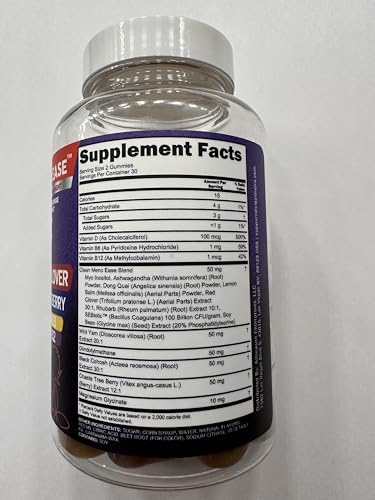 Menopause Supplement for Women Gummies with Black Cohosh, Wild Yam, DIM, Magnesium, Red Clover Chasteberry for Hormone Balance Relief Night Sweats Mood Plus Bergamot, Vitamin D3, Vitamin B6 B12
