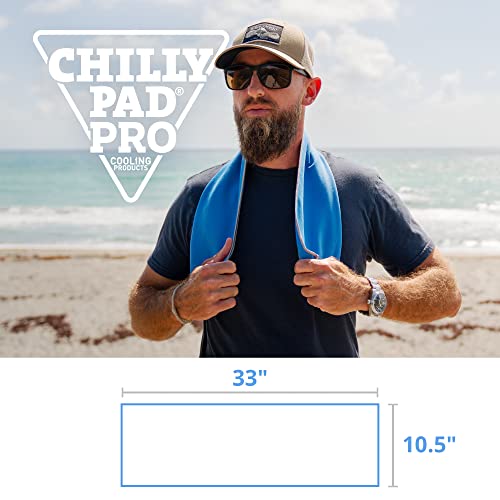 FROGG TOGGS Chilly Pad Pro Soft Cooling Towels for Face and Neck, 33"x10.5" | Chemical-free microfiber towel, instant long-lasting cooling relief, for pool, beach, basketball, golf, camping, fitness