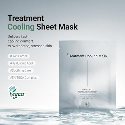 DA EFFECT Treatment Cooling Mask, Calming Face Mask for After Sun, 5 Sheets | Cooling vegan sheet mask for after-sun care and heat-stressed skin; comforts dry, sensitive skin with refreshing hydration.