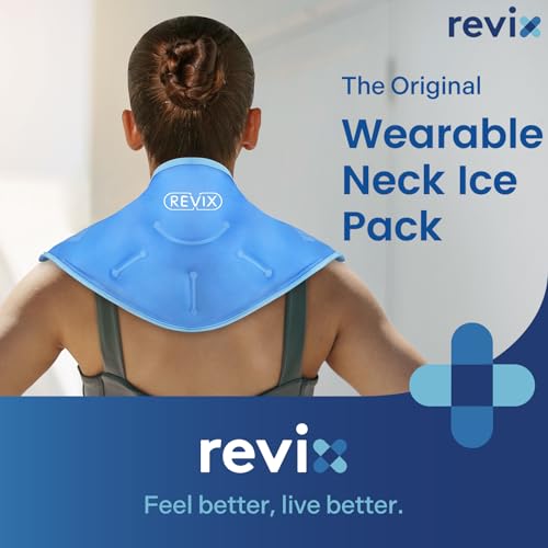 REVIX Neck Ice Pack Wrap – Reusable Hot Cold Gel Pack for Neck and Shoulder | Large Flexible Design with Soft Plush Lining, Cervical Gel Ice Wrap Ideal for Post-Workout Recovery, Fatigue & Relaxation