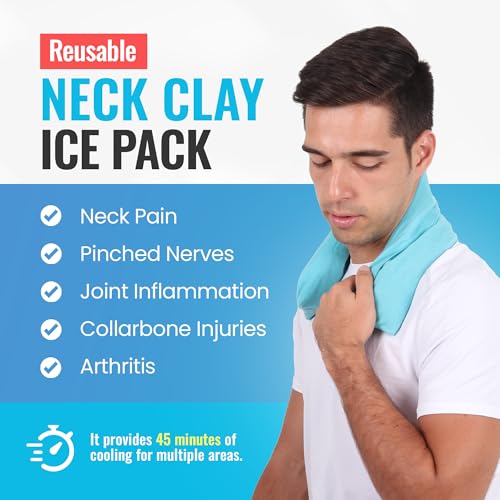 Reusable Cold Pack with Fabric Cover - Standard 7 x 28 Inch, Blue | Flexible Clay Pack with Fabric Cover, Leak Resistant, Wrap Design for Back, Shoulders and Knees, Stays Cold Up to 45 Minutes