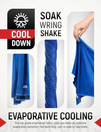 Instant Cooling Towel Neck & Face - Sweat Rag Neck Wraps Gym Workout | 40x12 Inch, Evaporative Cooling, Wet Wring Snap Activation, Lightweight, UPF 40+, Outdoor Adventures