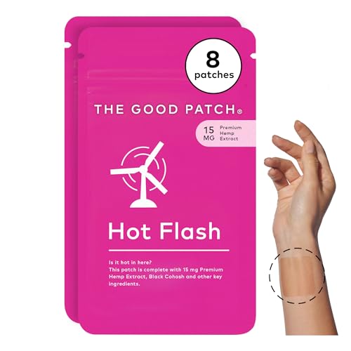 The Good Patch Hot Flash Hemp Cooling Patches (8 Total Patches) | Hemp Extract, Black Cohosh and Black Pepper Patches for Cooling Comfort, Midlife Wellness, Daily Wear and Daytime Support