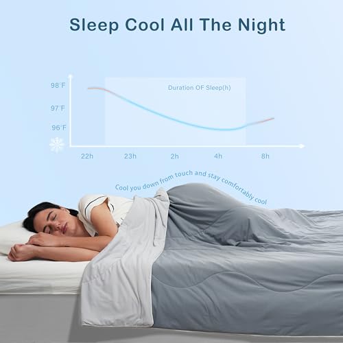 Cooling Comforter King Size, Cool Blanket for Hot Sleepers,104x90 | Arc-Chill Q-Max >0.45 cooling comforter wicks moisture for night sweats. Silky soft, breathable summer blanket for AC sleep.