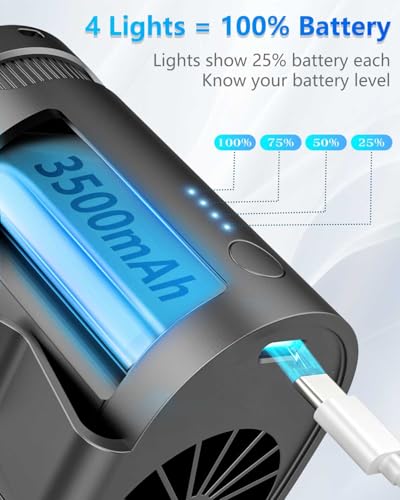 Waist Fan Clip on-Mini Lightweight Portable Fans Rechargeable Under Shirt Belt Pants Body Fans that Blow Cold Air,Waistband Cooling Fan,Powerful Small Personal Hanging Neck Cooler AC Travel Black