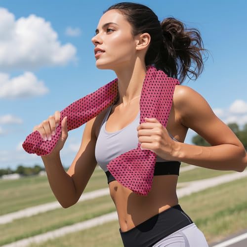 4-Pack Menjo Outdoors Cooling Towels for Neck & Face. Quick-Dry Workout Towels, Sweat-Wicking for Yoga, Gym, Running and Outdoors. Reusable Cooling Towel for Men & Women and Great for Hot Weather.
