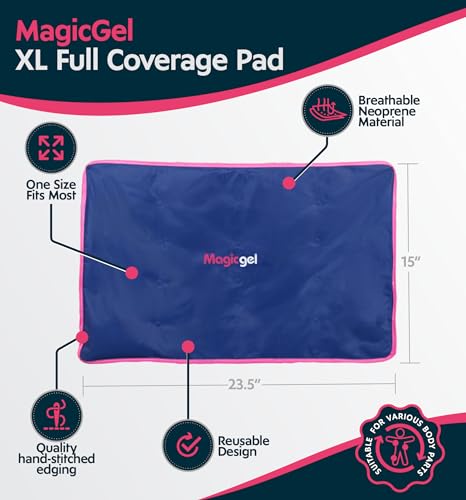 Extra Large & Reusable Ice Pack (15 x 23.5 inches, XL) for Maximum Back and Full Body Pain Relief from Injuries, Swelling, Bruises, Sprains | Ice Blanket for Sleeping & Physical Therapy | By Magic Gel