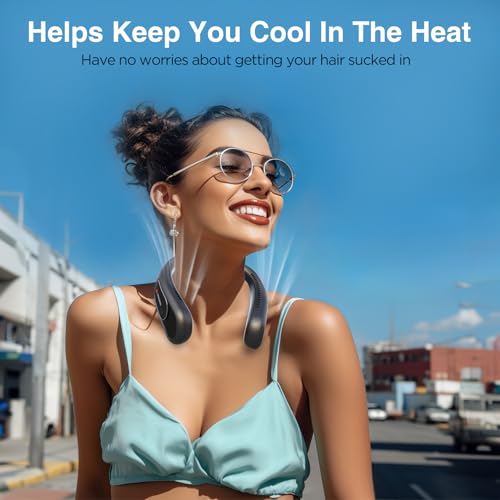 Hotsales Neck Fan, Bladeless Fan That Blows Cold Air, Portable Rechargeable | 6000 mAh Battery, 3 Speeds, Hands Free Wearable Personal Cooling Fan for Men and Women, Travel, Outdoor, USB Rechargeable
