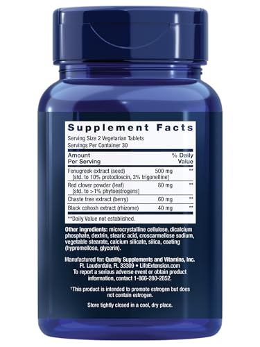 Life Extension Estrogen Balance Elite, Menopause Support Supplement, Hormone Balance, hot Flashes, Night Sweats, Vaginal Dryness, Gluten-Free, Non-GMO, Vegetarian, 60 Tablets.