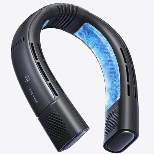 TORRAS Coolify 2S PRO #1 Neck Cooler & Neck Air Conditioner, Black | #1 Ice-feel neck cooling fan. Thoughtful gift for women & mom. Perfect for garden, travel, festivals & hot flashes.