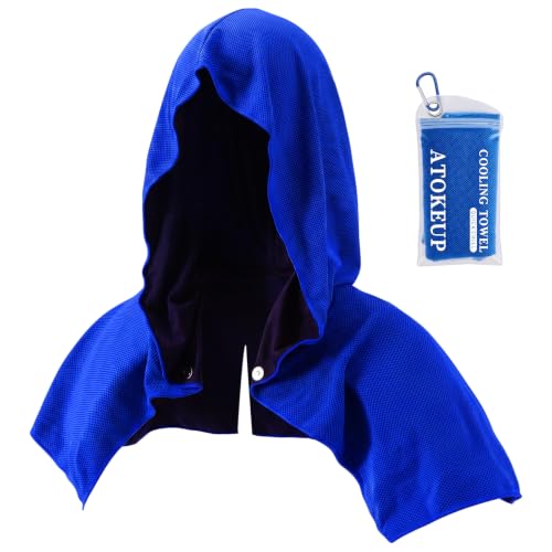 Cooling Hoodie Towels for Neck and Face, Ice Towels for Hot Weather | UPF 50 Sun Protection & Instant Cooling, Soft Breathable Towel for Sport, Work Out, Gym, Camping & More Activities