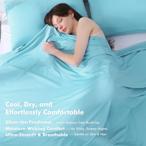 Elegear Silver-Infused Cooling Blanket for Hot Sleepers, Throw XL, Blue | Arc-Chill 3.0 Q-Max>0.5 Cool Fiber; Lightweight, Breathable Comfort with Odor Reduction & Hypoallergenic for Night Sweats