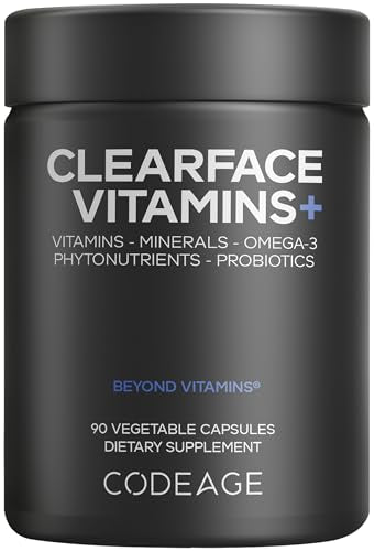 Codeage Clearface Vitamins, Skin Vitamins, Minerals, Niacin, 90 Capsules
