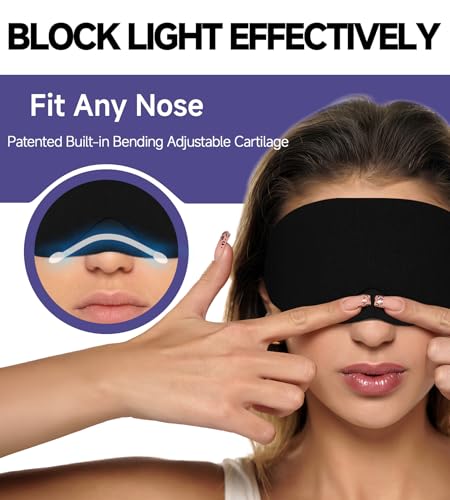 Mavogel Cotton Sleep Eye Mask, Light Blocking with Adjustable Nose Bridge