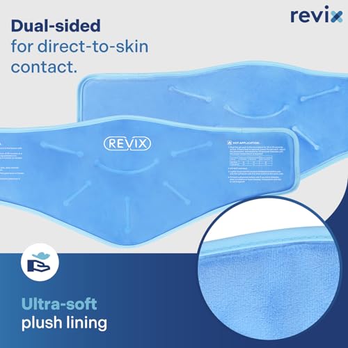 REVIX Neck Ice Pack Wrap – Reusable Hot Cold Gel Pack for Neck and Shoulder | Large Flexible Design with Soft Plush Lining, Cervical Gel Ice Wrap Ideal for Post-Workout Recovery, Fatigue & Relaxation