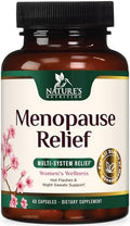 Menopause Supplement for Women - Natural Menopause Relief Support for Mild Hot Flashes & Night Sweats - Best Probiotics for Women, Dong Quai, Black Cohosh, Ashwagandha - Bottled in USA - 60 Capsules