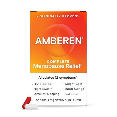 Amberen Menopause Supplement, Multi-Symptom Relief, 30 Day Supply | Clinically Proven, Helps Relieve Hot Flashes, Night Sweats, Mood Swings, Difficulty Sleeping, Fatigue, Drug & Hormone Free