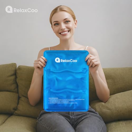 RelaxCoo Large Flexible Ice Pack for Injuries Reusable Gel, 11x14.5 Inches, Cold Compress for Hip, Shoulder, Knee, Back Pain, Swelling, Bruises, Surgery