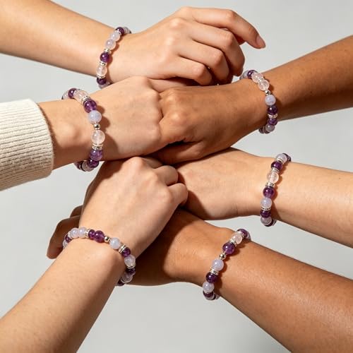 Menopause Bracelet for Women - Natural Crystal Elastic Bracelet, Hot Flashes & Anxiety Relief, Calming Balance Bracelet for Menopause's Support, Hormone Balance Jewelry Gift for Her