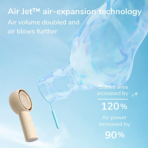 JISULIFE Portable Handheld Turbo Fan Rechargeable 4000mAh 5-Speed (Brown) | Up to 16H max cooling, Personal Battery Powered Pocket Fan for Travel/Outdoor/Vacation/Concerts, Birthday Gifts for Women