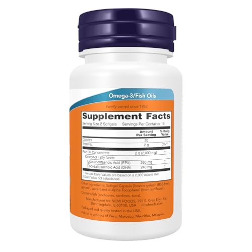 NOW Supplements, Omega-3, Molecularly Distilled, 30 Softgels