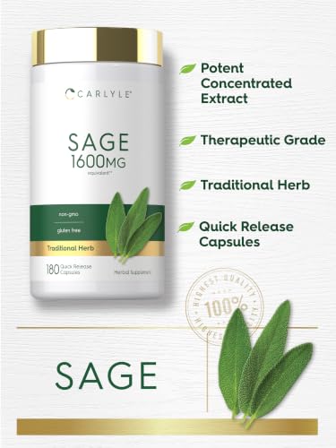 Carlyle Sage Supplement | 180 Capsules | High Potency | for Women and Men
