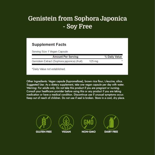 Swanson Soy-Free Genistein Supplement, 125 mg, 60 Vegan Capsules