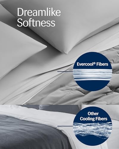REST® Evercool® Cooling Comforter Blanket for Hot Sleepers, King/Cali King | All-season bedding to keep cool, reversible cool-to-touch fabric for night sweats, breathable, lightweight, machine washable