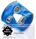 MyHalos Ice Face Mask, Cooling Gel Pack for Migraine, Swelling & Puffiness | Eases Stress & Post-Surgery Discomfort, Hot or Cold Gel Therapy, Reusable, Freezer & Microwave Safe, Comfortable Fit - Blue