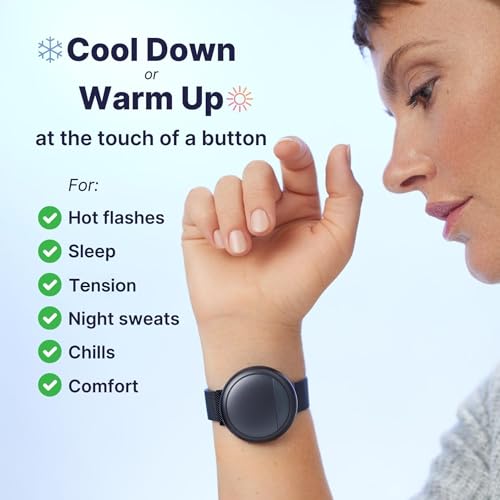 Embr Wave 2 Thermal Wristband, Warming and Cooling Bracelet, Black | Rechargeable, Effective, Natural Relief from Hot Flashes, Night Sweats, Menopause Symptoms Improve Sleep, Manage Anxiety