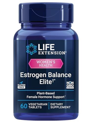 Life Extension Estrogen Balance Elite, Menopause Support Supplement, Hormone Balance, hot Flashes, Night Sweats, Vaginal Dryness, Gluten-Free, Non-GMO, Vegetarian, 60 Tablets.