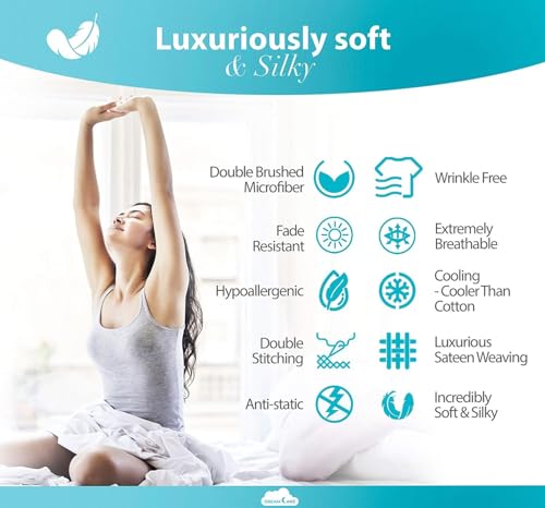 DREAMCARE Full Size Sheets - 6 pcs Breathable Cooling Sheets Full Size Bed
