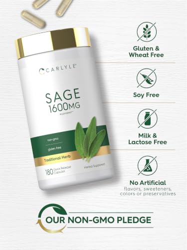 Carlyle Sage Supplement | 180 Capsules | High Potency | for Women and Men