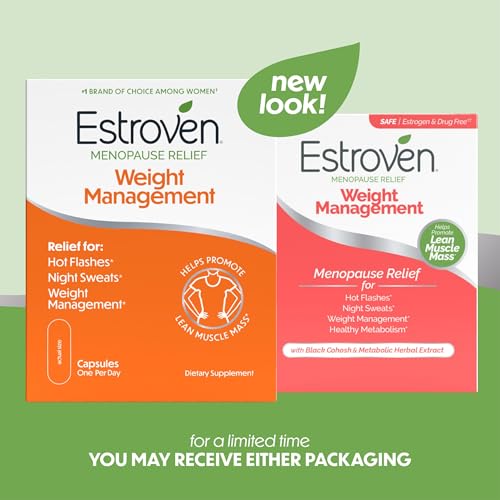 Estroven Weight Management for Menopause Relief Supplement for Women, 30 Ct | Hormone-free, Drug-free, Hot Flash & Night Sweat Relief*, Black Cohosh, Perimenopause Pre-menopause Support, 1 Capsule Daily