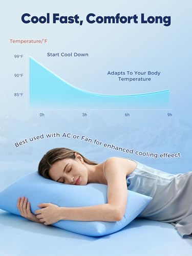 Avolare Cooling Pillow Cases for Hot Sleepers Queen Size Set of 2, Blue | Arc-Chill 3.0 Cooling Tech(Q-Max>0.5), Breathable&Stretchy Fabric, Softer Than Silk, Zipper,suitable for Night Sweats