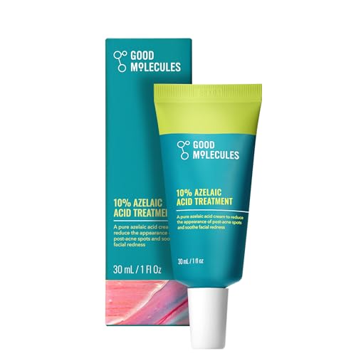 Good Molecules 10% Azelaic Acid Treatment for Face – Blurs Facial Redness & Evens Skin Tone – Brightens the Look of Dark Spots & Refines Texture – Vegan & Fragrance-Free Skincare (30ml / 1.01 fl oz.)