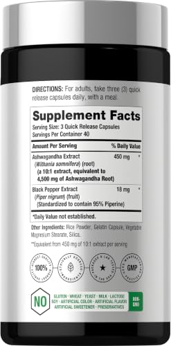 Horbäach Ashwagandha Supplement | Max Strength | 120 Capsules