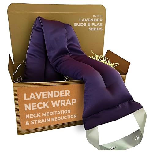 Victoria's Lavender Luxury Lavender Neck Wrap - Made in the USA | Microwavable Neck Heating Pad, Aromatherapy Wrap for Men & Women, Filled with Lavender Buds & Flax Seed, Relaxing Spa Gift