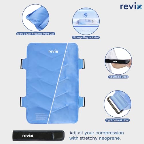 REVIX XXL Full Back Ice Pack Wrap, Large Gel Packs for Injuries Reusable | Cold Compress for Upper and Lower Back, Long-Lasting Flexible Ice Pack for Muscle Fatigue, Soreness and Post-Workout Recovery