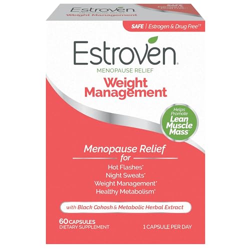 Estroven Weight Management for Menopause Relief Supplement for Women, 60 Ct | Hormone-free Drug-free, Hot Flash & Night Sweat Relief*, Black Cohosh, Perimenopause Pre-menopause Support, 1 Capsule Daily