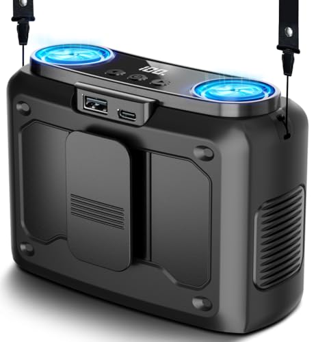 20000mAh Portable Personal Fan, 41Hours with True High Speed Dual Motors | Strong Airflow and Rechargeable Personal Fan, Neck Fans for Hands-Free, Wearable, Travel,Camping,Outdoor,Jobsite,Sports,Golf