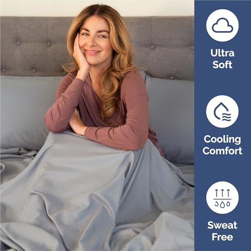 King Size 4 Parça Nevresim Takımı - Nefes Alabilen ve Serinletici Nevresimler - Çelik Mavisi