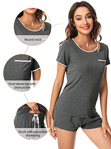 WiWi Bamboo Viscose Womens Pajamas Cooling Sleepwear for Hot Flashes S-4X