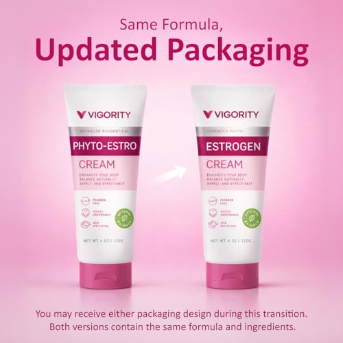 Estrogen Cream For Women, Natural Bioidentical, Hot Flashes Menopause Relief, Estrogen Cream With Wild Yam, Menstrual Cycle & Body Balance Support, Helps Reduce Hot Flashes, Paraben-Free, Vegan, 3-Month Supply(4 Oz)
