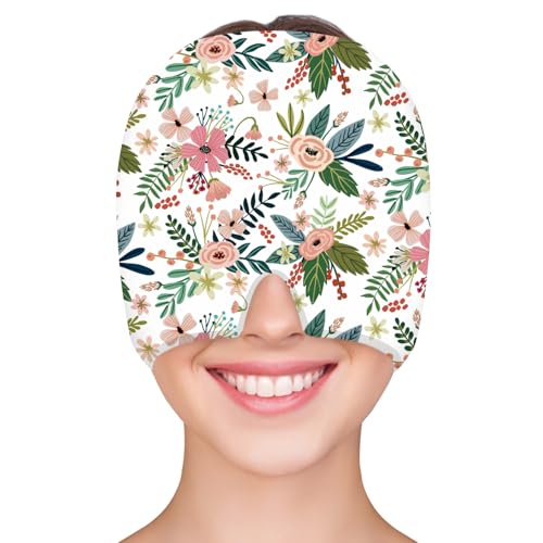 ZNÖCUETÖD Migraine Headache Relief Cap Hat Full Head ice Pack Wrap Cold Cap | Gel Cooling Ice Beanie Hot/Cold Compress Therapy for Sinus, Stress, Tension, Head Pain Relief, Gift for Women