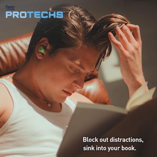 Flents Protechs Quiet Contour Foam Ear Plugs, NRR 33, 10 Pair, Green