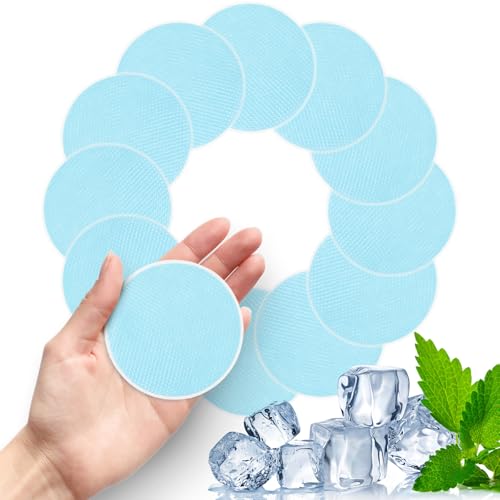 TrelaCo 24 Sheets Round Cooling Patches for Instant Relief from Heat Workouts Hot Flashes Hydrogel Patches Cooling Relief During Mild to Moderately Strenuous Activities