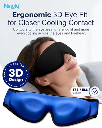 Cooling Gel Eye Mask for Puffy Eyes, Larger Full-Eye Contour Cold Compress | Ice-Cold Gel Therapy, Forehead & Upper Cheek Cooling Relief, Reusable Ice Pack for Eyes, FSA Eligible Items HSA, Black