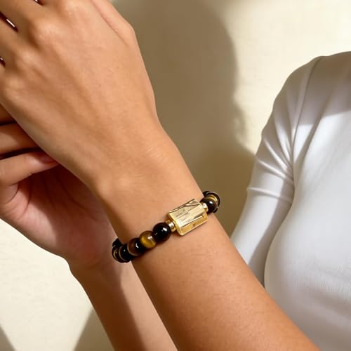 Anxiety Relief Bracelet for Women, Menopause Healing Crystal Beaded Health Bracelets for Women, Mental Health & Emotional Balance Natural Stone Bracelet, Menopause Bracelets, Stress Relief Gift for Mom Friends