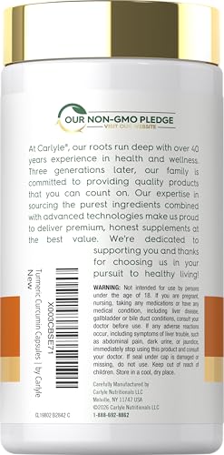 Carlyle Turmeric Curcumin with Black Pepper | 180 Capsules